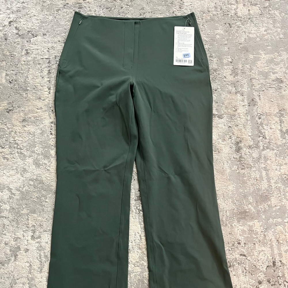 NWT lululemon size 10 smooth fit pull on high rise pant dark forest